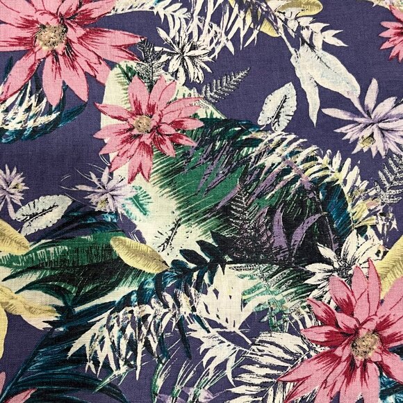 J Jill Love Linen Purple Tropical Floral Sleeveless Dress, 1X - Picture 4 of 11